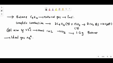 butane-c4h10-is-a-component-of-natural-gas-that-is-used-as-fuel-for-cigarette-lighters-the-balanced-equation-of-the-complete-combustion-of-butane-is-2c4h10g13o2g8co2g10h2ol-at-100-atm-and-23-88649