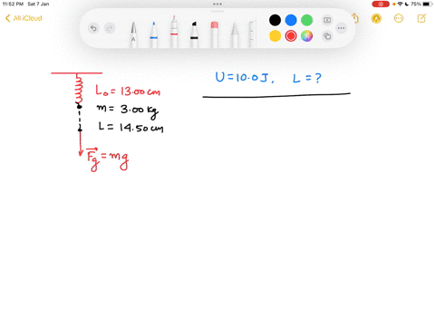 an-ideal-spring-of-negligible-mass-is-1300-cm-long-when-nothing-attached-t0-it-when-you-hang-oo-kg-weight-from-it-you-measure-its-length-to-be-1450-cm-part-a-if-you-wanted-t0-store-100-ol-po-41486