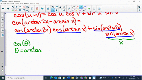 write-the-trig-expression-as-an-algebraic-expression-cosarctan2x-arcsinx-38433