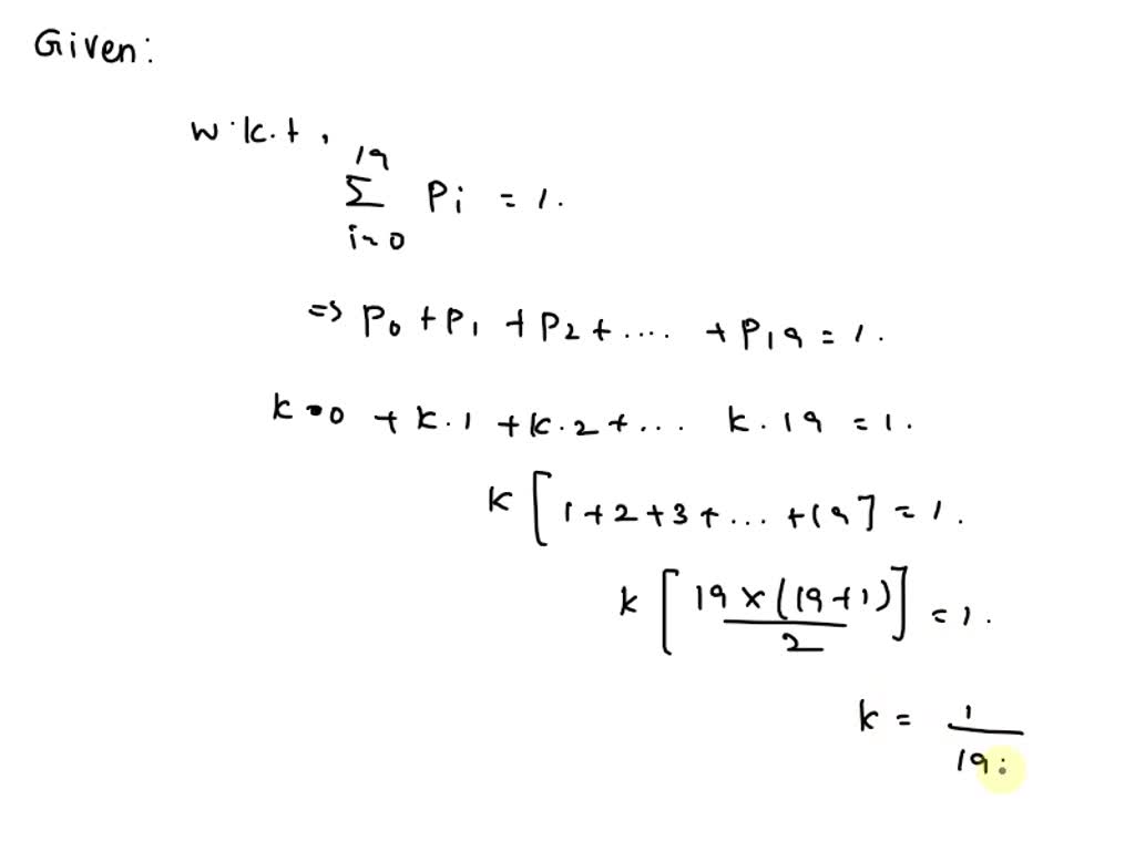 SOLVED A probability density function for the random variable X is