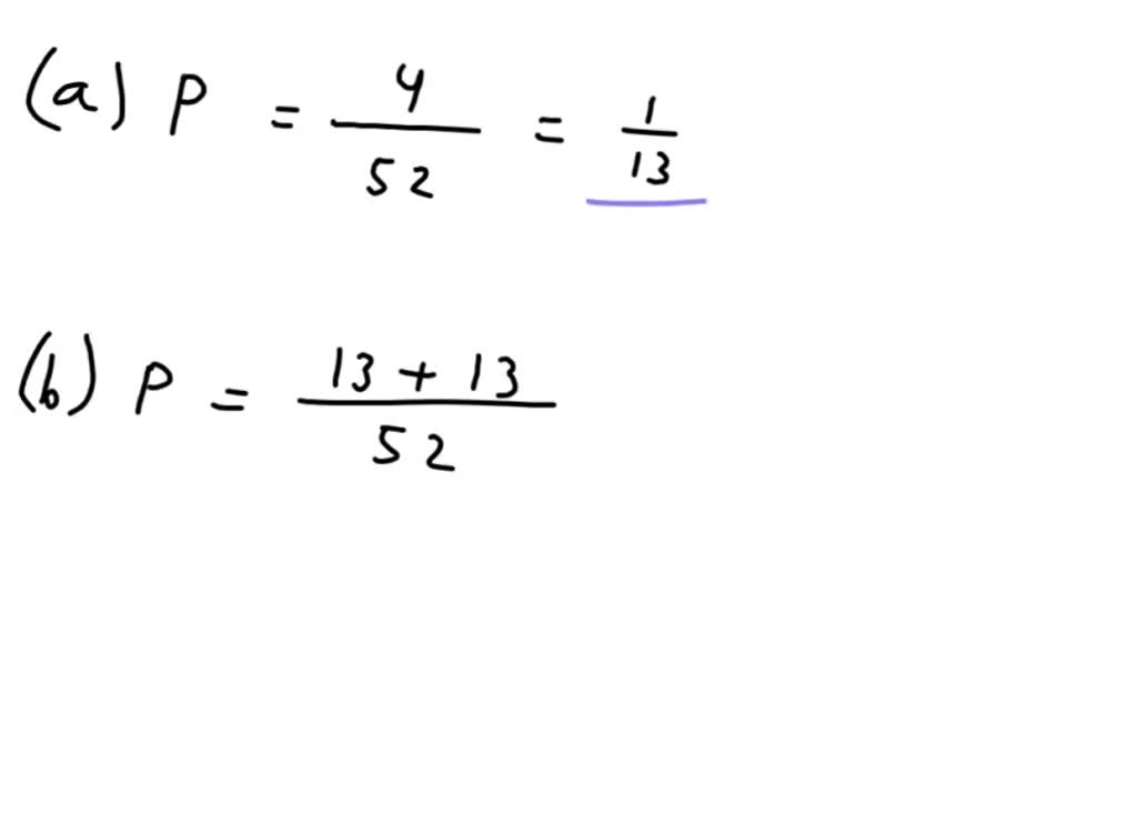 SOLVED As shown above classic deck of cards made Up of 52 cards, 26
