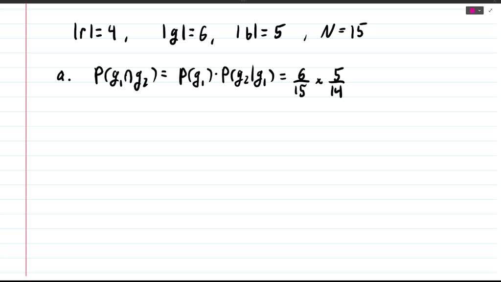 SOLVED: 53 (b) 2. (5 Points) A Box Contains 6 Red Balls And 9 Green ...