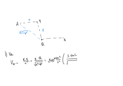 3-point-charges-and-q-are-positioned-as-shown-ifg-20ncq-20nc-30-m-and-b-40-m-find-the-electric-potential-v-at-points-_-and-b-nc-10ck9x-0-nmc-45546