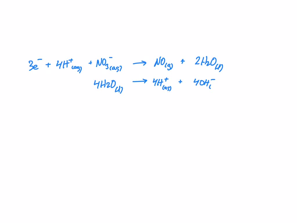 SOLVED: write balanced half-reaction for the reduction of nitrate ion ...