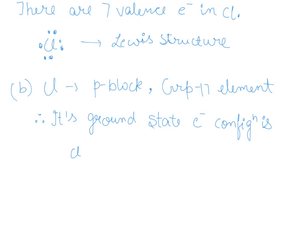 SOLVED 'A Chlorine atom has electrons and It has valence electrons in