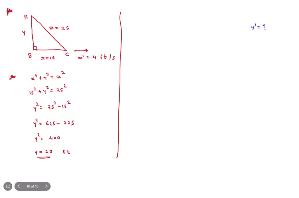 SOLVED: A Sliding Ladder A 25 ft ladder leaning against a wall begins