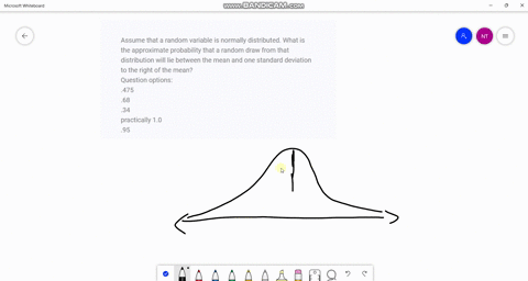 assume-that-a-random-variable-is-normally-distributed-what-is-the-approximate-probability-that-a-random-draw-from-that-distribution-will-lie-between-the-mean-and-one-standard-deviation-to-th-49583