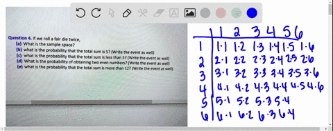 question-4-if-we-roll-a-fair-die-twice-a-what-is-the-sample-space-b-what-is-the-probabllity-that-the-total-sum-is-5-write-the-event-as-well-what-is-the-probability-that-the-tota-sum-is-less-78448