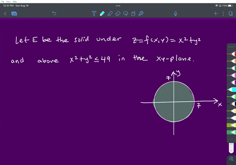 use-polar-coordinates-to-find-the-volume-of-the-given-solid-under-the-paraboloid-zx2-y2-and-above-the-disk-x2-y2-49-68088