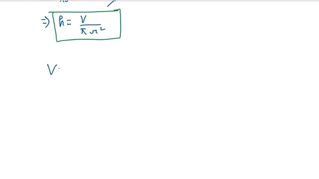 SOLVED Give formulas for the volume and the surface area of a cone