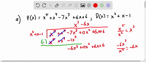 atwo-polynomials-p-and-d-are-given-use-either-synthetic-or-long-division-to-divide-px-by-dx-and-express-the-quotient-pxdx-in-the-form-px-dx-qx-rx-dx-px-x5-x4-7x3-6x-6-dx-x2-x-1-px-dx-buse-sy-58392