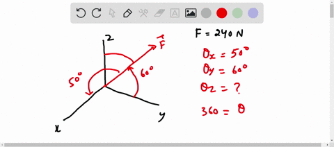 a-compute-the-angle-z-between-the-force-vector-f-and-the-z-axis-b-determine-the-rectangular-representation-of-f-given-that-f-240-n