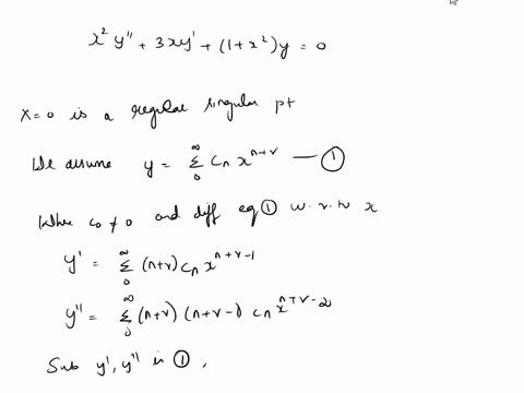 use-the-frobenius-method-to-find-one-solution-of-the-differential-equation-x2y-3xy-1-x2y-0-solve-it-another-way-by-substituting-yx-zx-x-x-1zx-to-write-the-differential-equation-in-terms-of-z-22438