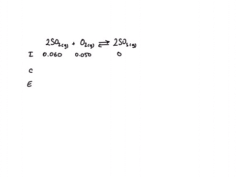 the-reaction-below-is-at-equilibrium-before-the-reaction-began-the-concentrations-of-the-reactants-were-0060-m-of-so2-and-0050-m-o2-after-the-equilibrium-is-reached-the-concentration-of-so3-34902