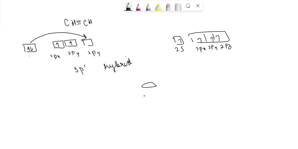 SOLVED: 13 Explain, using drawings, how the two carbon atoms in ethyne ...