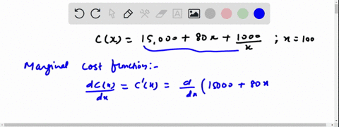 Finding Marginal Cost Function For the cost function, find the marginal cost at the given production ...