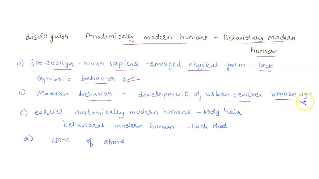 SOLVED: Why do we distinguish Anatomically Modern Humans from ...