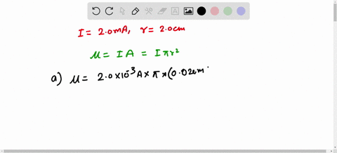 a-circular-current-loop-of-radius-20-cm-carries-current-of-20-ma-a-what-is-themagnitude-of-its-magnetic-dipole-moment-b-if-the-dipole-is-oriented-at-30-degrees-to-a-uniform-magnetic-field-of-88372