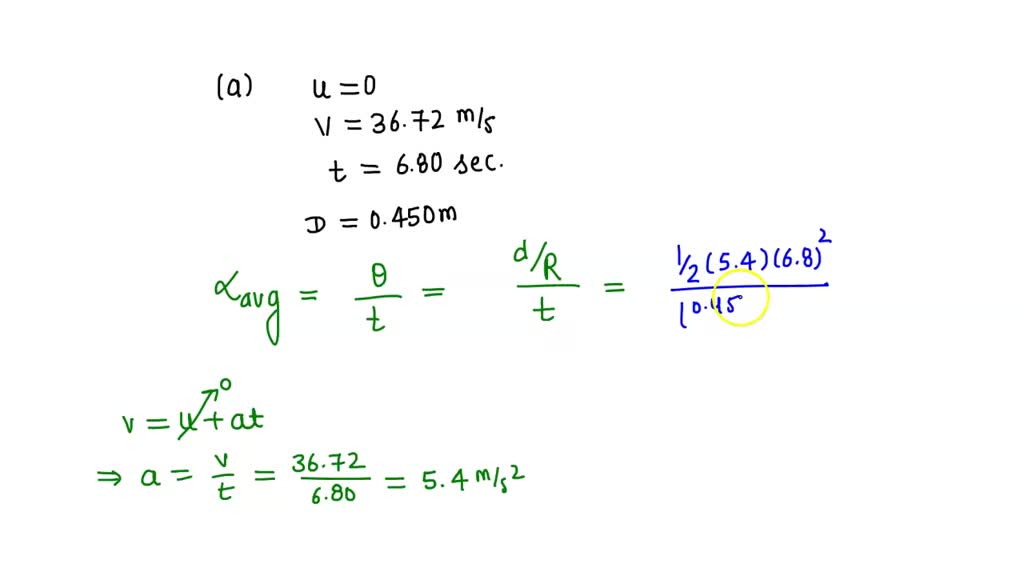 An automobile accelerates from zero to 36.72 m/s. What is the average ...