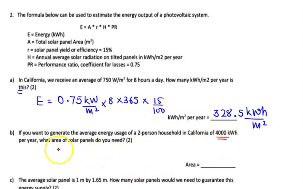 solved-the-daily-value-of-solar-radiation-is-4-5-kwh-m2-in-a-region