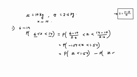 the-mean-weight-of-apples-is-10-kg-ad-the-standard-deviation-is-26-kg-assuming-that-the-weight-is-normally-distributed-determine-how-many-apples-weigh-three-decimal-places-between-6-kg-and-1-60132