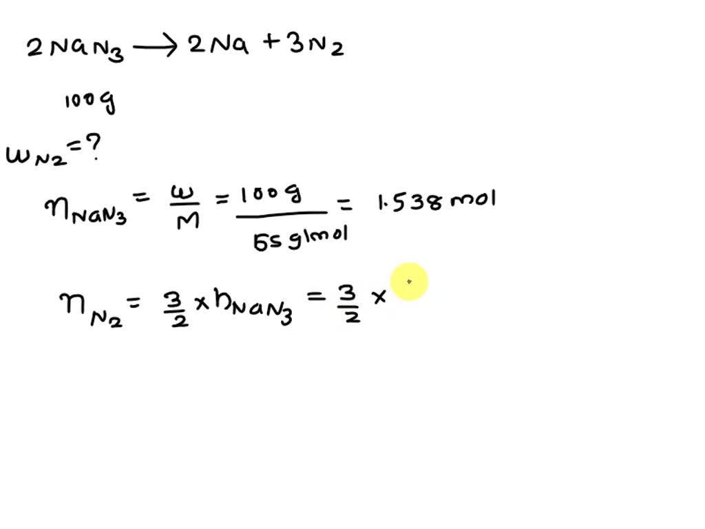 SOLVED One of the reactions used to inflate automobile air bags
