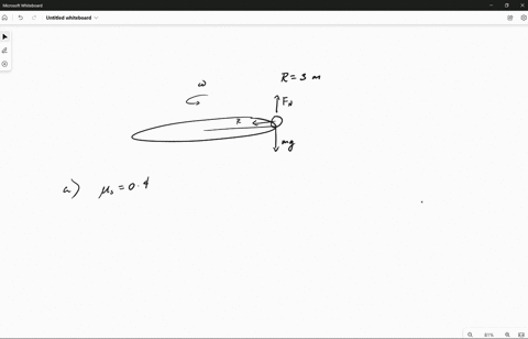 you-are-sitting-on-the-edge-of-a-horizontal-disk-for-example-a-playground-merry-go-round-that-has-radius-300-m-and-is-rotating-at-a-constant-rate-about-a-vertical-axis-a-if-the-coefficient-o-43616