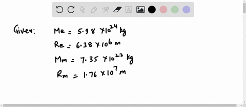 the-mass-of-the-earth-and-moon-are-5981024kg-and-7351022kg-respectively-the-radius-of-the-earth-and-moon-are-638106m-and-174106-respectively-calculate-the-acceleration-due-to-gravity-at-the-surface-of