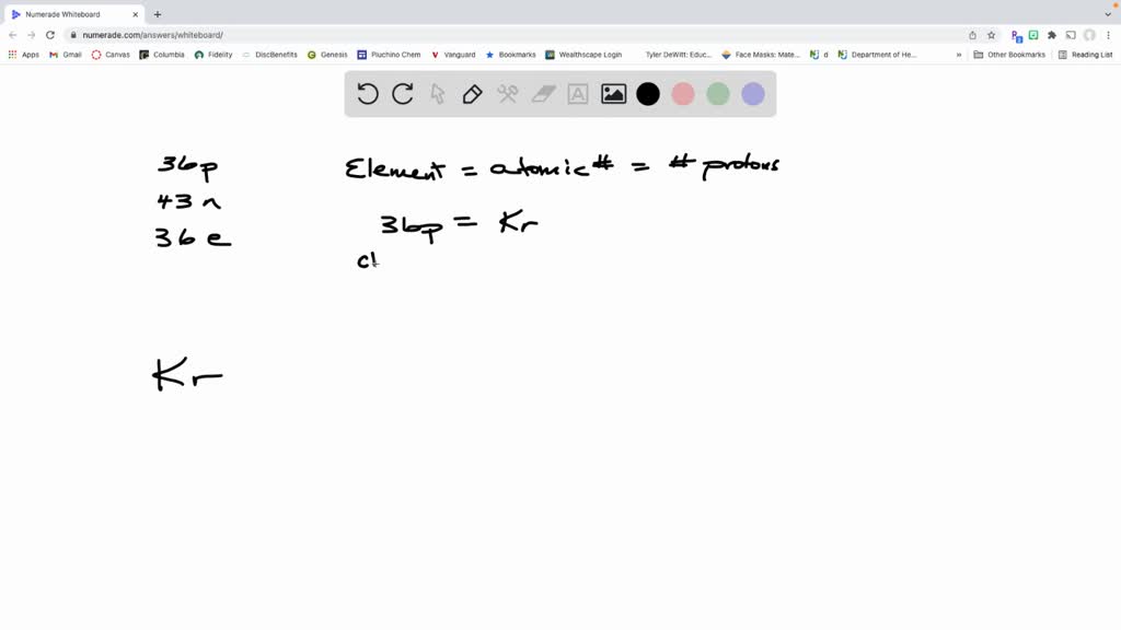 an atom of a certain element has 36 protons