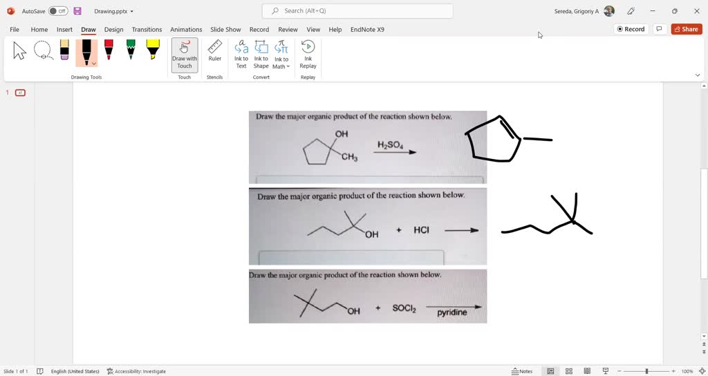 SOLVED: Draw the major organic product of the reaction shown below: OH ...