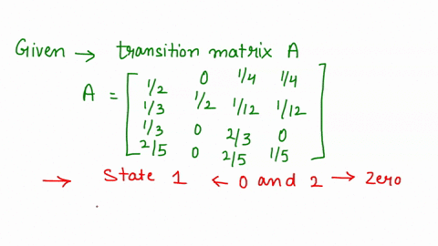 suppose-the-transition-matrix-a-for-markov-chain-is-as-below-where-the-rows-and-columns-correspond-to-state-0-3-initially-there-is-13-probability-we-are-in-state-0-and-23-probability-in-stat-58675