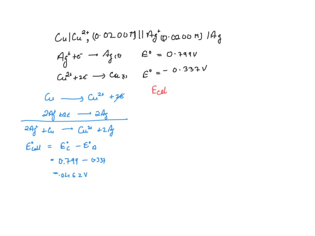 SOLVED: 19-2 Calculate the thermodynamic potential of the cell Ag/Ag+(0 ...