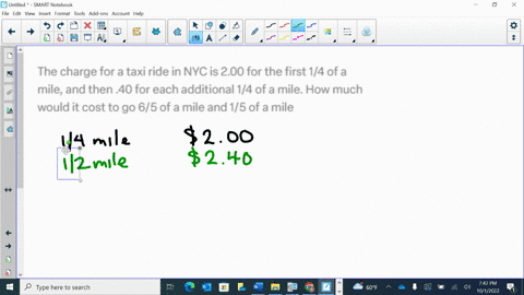 the-charge-for-a-taxi-ride-in-nyc-is-200-for-the-first-14-of-a-mile-and-then-40-for-each-additional-14-of-a-mile-how-much-would-it-cost-to-go-65-of-a-mile-and-15-of-a-mile-52747