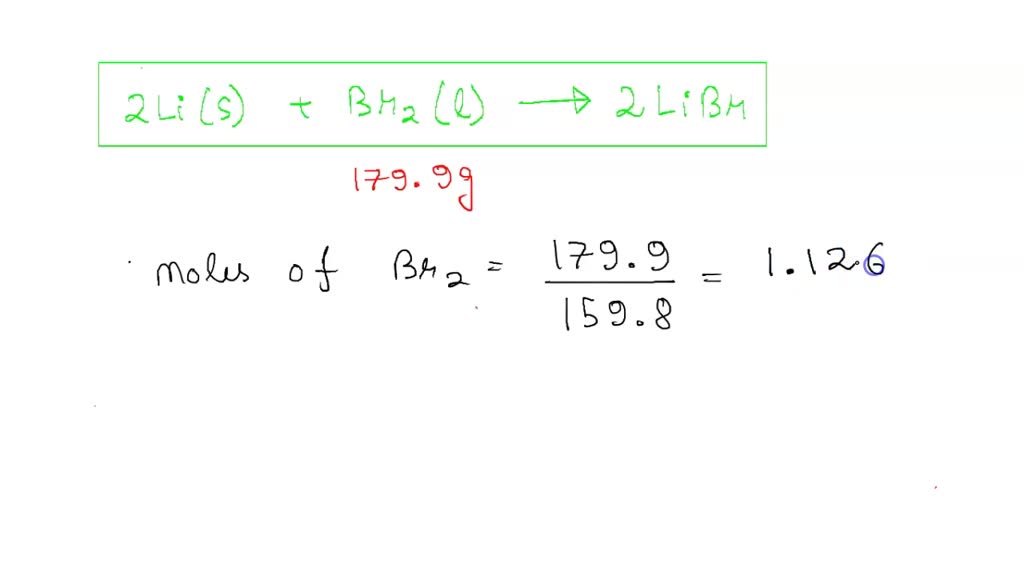 SOLVED Write the balanced reaction with phase subscripts of lithium