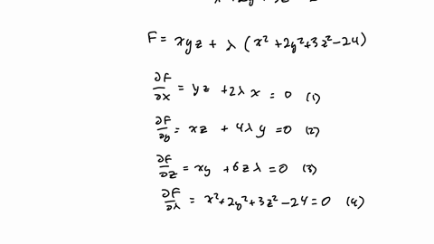use-lagrange-multipliers-to-find-the-maximum-and-minimum-values-ofthe-function-subject-to-the-given-constraint-if-an-answer-doesnot-exist-enter-dne-fx-y-z-xyz-x2-2y2-3z2-24-70146