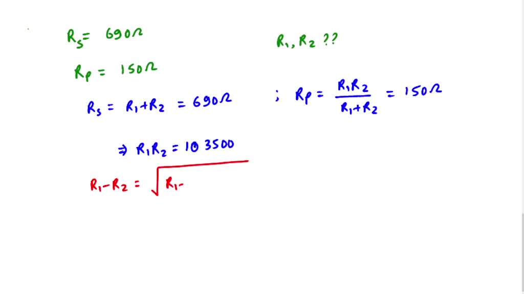 SOLVED Two resistors connected in series have an equivalent resistance