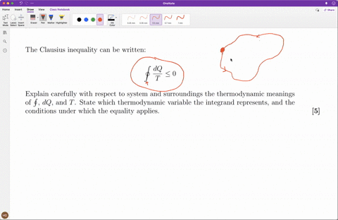 the-clausius-inequality-can-be-written-i-dq-t-0-explain-carefully-with-respect-to-system-and-surroundings-the-thermodynamic-meanings-of-h-dq-and-t-state-which-thermodynamic-variable-the-integrand-repr