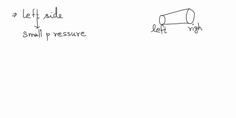 water-is-flowing-through-a-pipe-whose-cross-sectional-area-is-smaller-on-the-left-side-and-larger-on-the-right-side-which-is-correct-a-the-left-side-has-both-the-larger-flow-speed-and-larger-52673