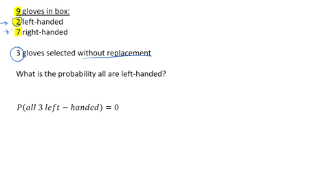 q23-a-box-of-nine-golf-gloves-contains-two-left-handed-and-seven-right-handed-gloves-if-three-gloves-are-selected-without-replacement-what-is-the-probability-that-all-of-them-are-left-handed-76564