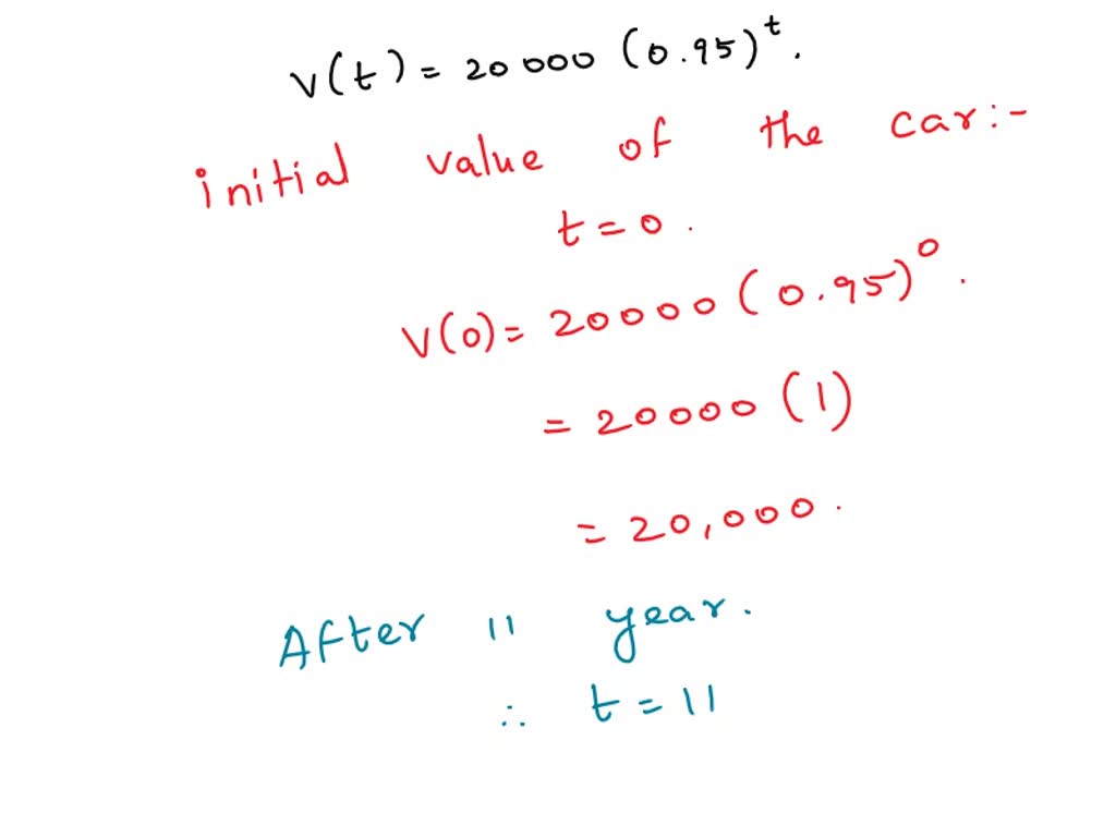 SOLVED The dollar value v(t) of a certain car model that is t years