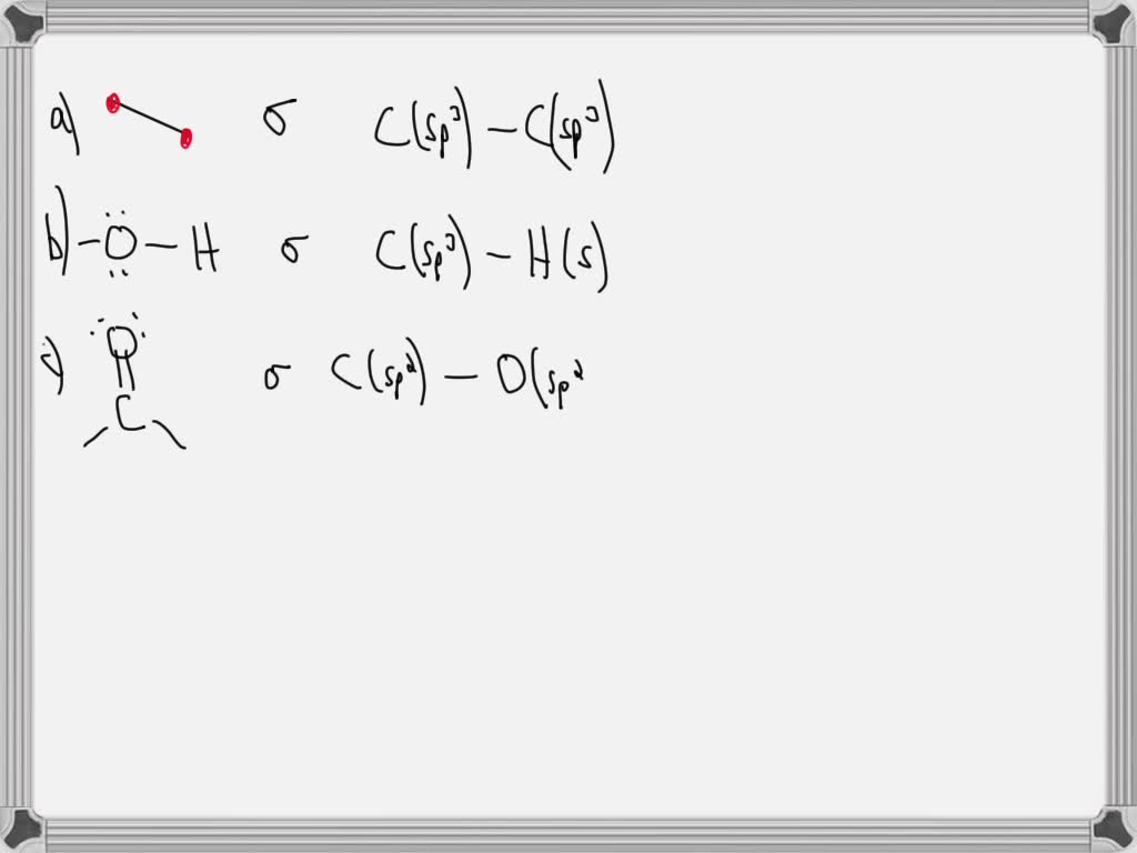 SOLVED: 1.) Identify the type of bond/s and the orbitals that overlaps ...