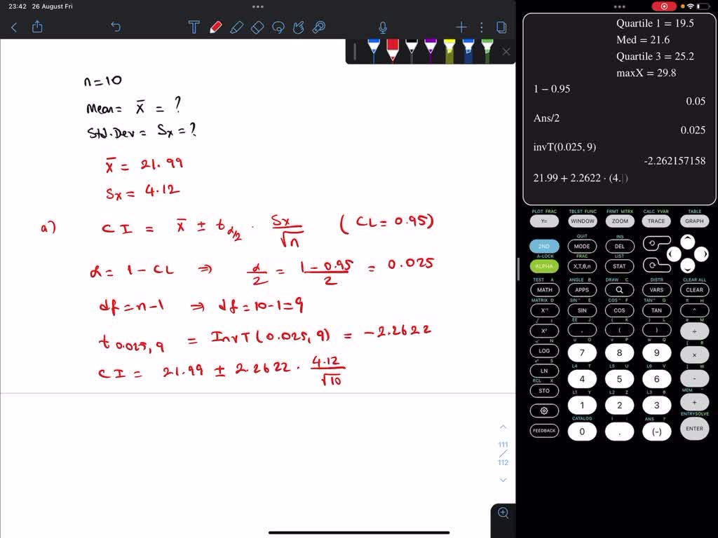 SOLVED Consider The Following Sample Of Fat Content Of N 10 Randomly 