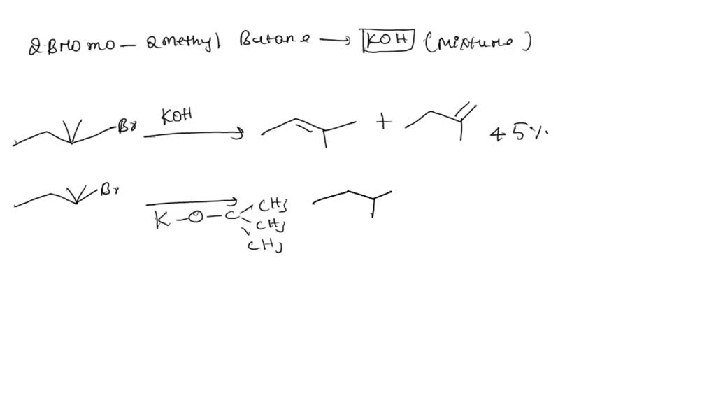 SOLVED: When 2-bromo-2-methylbutane is treated with a base, a mixture ...