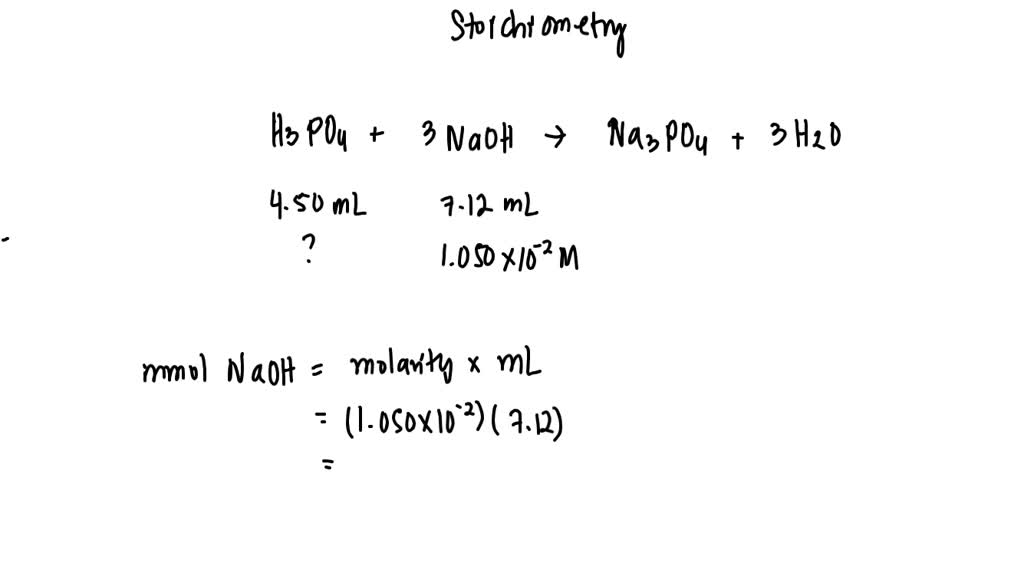 SOLVED A 4.90 mL sample of an H3PO4 solution of unknown concentration