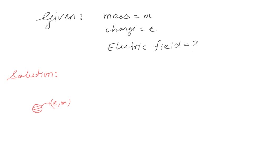 SOLVED An electric field required to keep a water drop of mass m just