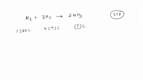 the-haber-process-synthesizes-ammonia-at-elevated-temperatures-and-pressures-suppose-you-combine-1580-l-of-nitrogen-gas-and-4595-l-of-hydrogen-gas-at-stp-heat-the-mixture-to-run-the-reaction-72129