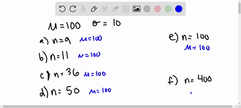 a-random-sample-is-selected-from-a-population-with-mean-100-and-standard-deviation-10-determine-the-mean-and-standard-deviation-of-the-sampling-distribution-of-x-for-each-of-the-following-sa-78476