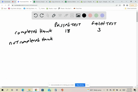 in-a-class-of-students-the-following-data-table-summarizes-how-many-students-passed-a-test-and-complete-the-homework-due-the-day-of-the-test-what-is-the-probability-that-a-student-completed-the-homewo
