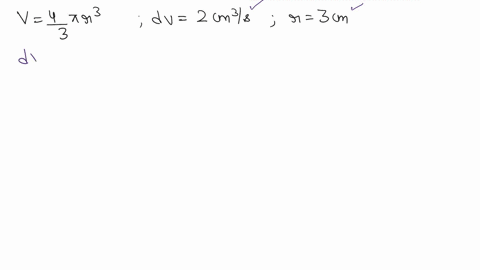 a-spherical-balloon-is-being-filled-with-air-at-the-constant-rate-of-2-cmisec-how-fast-is-the-radius-increasing-when-the-radius-is-3-cm-note-the-volume-v-of-a-sphere-with-radius-r-is-given-b-99237