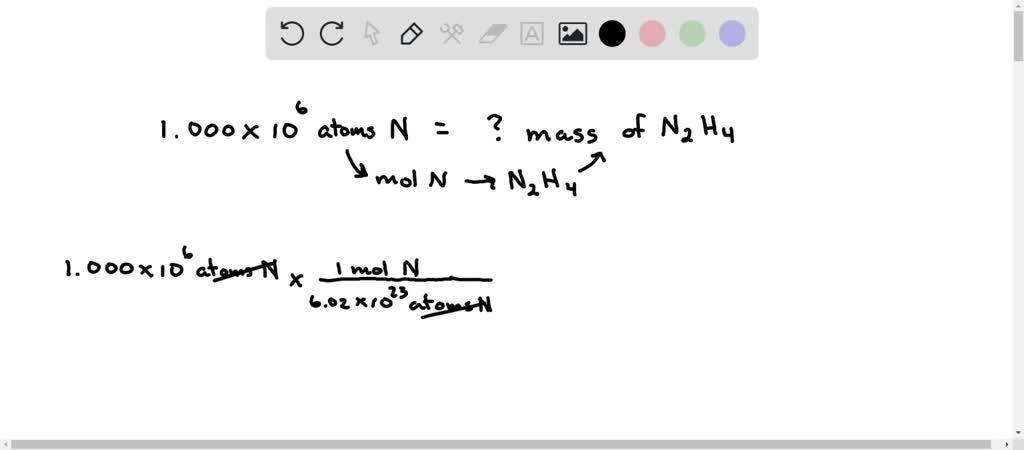 calculate the mass of hydrazine that contains a million nitrogen atoms